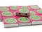 15 20mm Pink and Green Beads Wooden Rectangle Happy Face Beads - Two Hole Emoji Beads